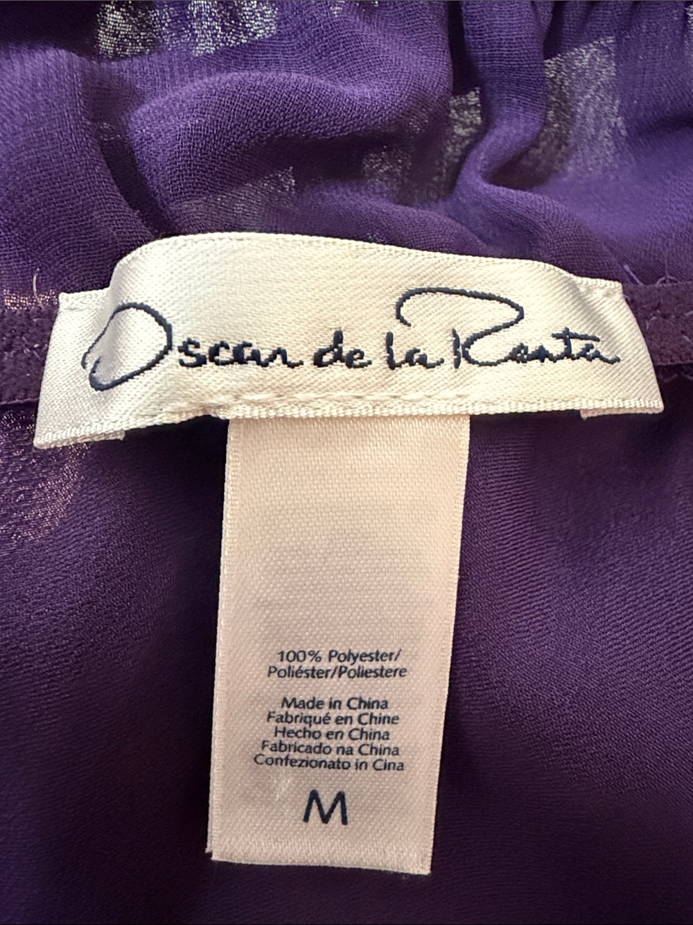 Oscar de la Renta Purple Satin Nightgown Size Medium NWOT - Picture 5 of 6
